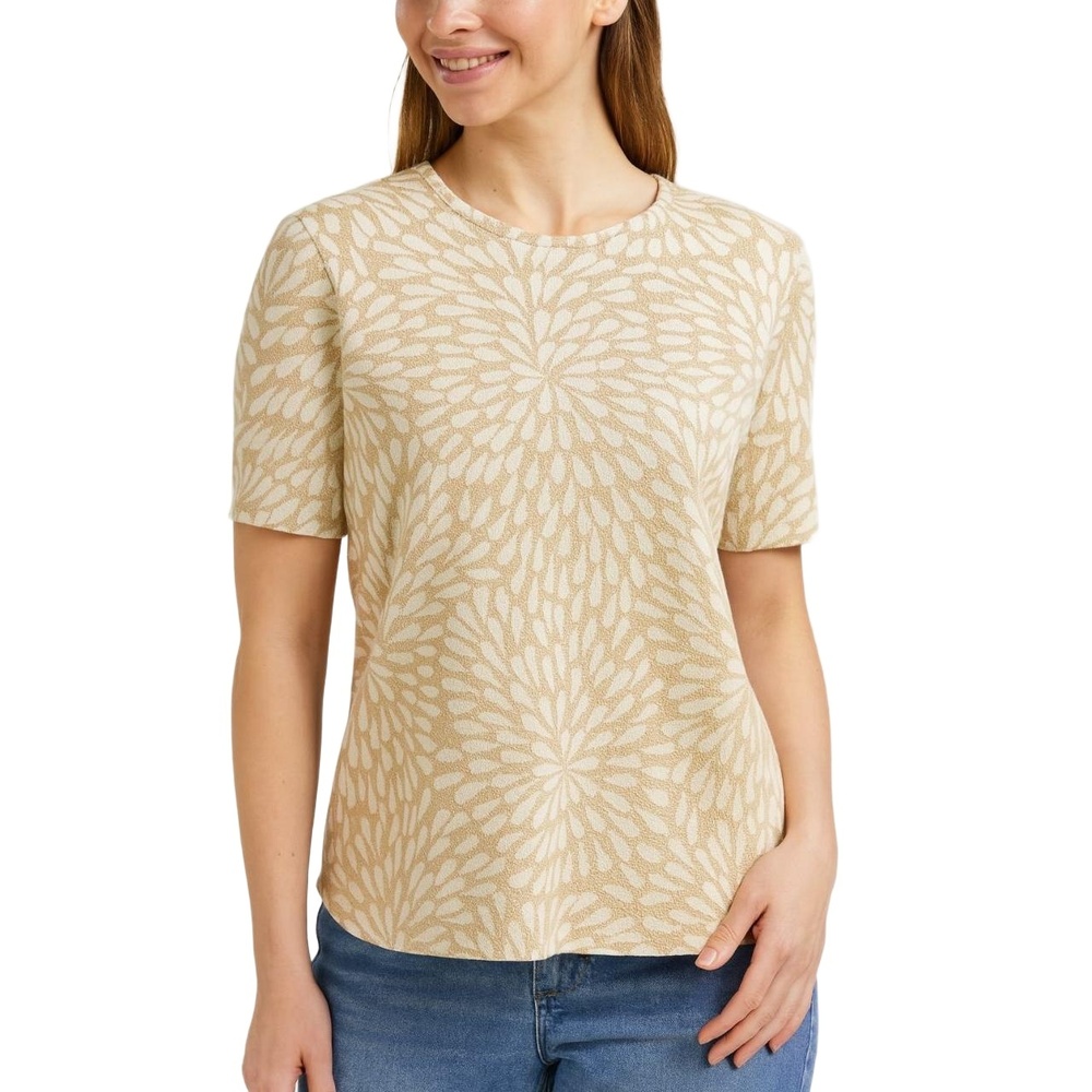 CATHY‎ DANIELS Women’s Beige & Cream Textured Knit Top – Size M
